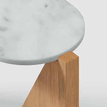 Miro White Marble Console Table with Wood Base.