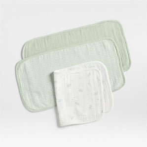 Paños para eructar de gasa de algodón orgánico con estampado mixto para bebé, juego de 3