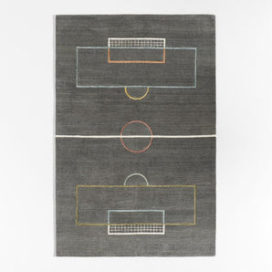 Kids Modern Soccer Field Wool Colorful