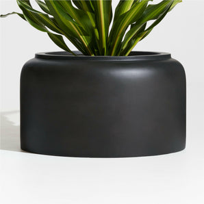 Modern Crock Low Black Planter.