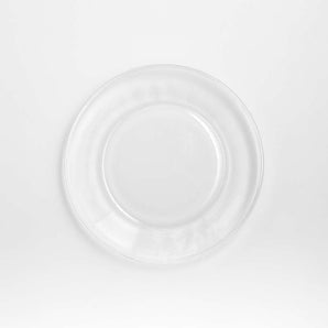 Modern glass salad plate elegantly designed for contemporary dining and stylish table settings.