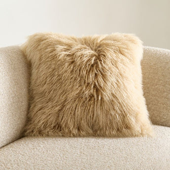 Rye Brown Mongolian Sheepskin 20x20 Thro.