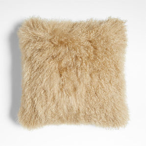 Rye Brown Mongolian Sheepskin 20x20 Thro.