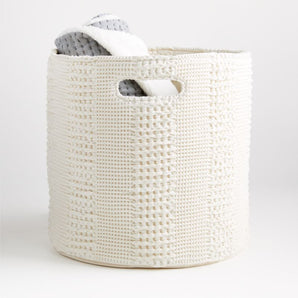 Kids Nella Cotton Waffle Weave Floor Bin with Handles