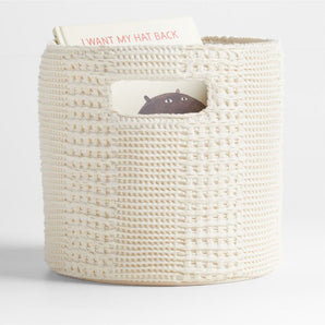 Kids Nella Cotton Waffle Weave Shelf Bin with Handles