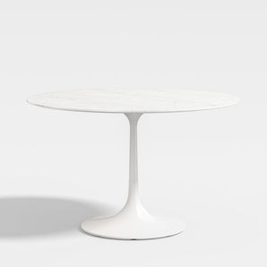 Mesa de comedor de mármol Nero de 48" con base
