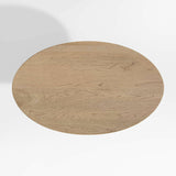 Nero 60" Natural Wood Oval Dining Table.