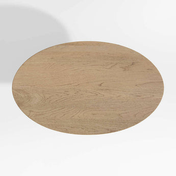 Nero 60" Natural Wood Oval Dining Table.
