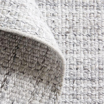 Niseko Performance Handwoven Silver Grey Rug Swatch 12"x18".