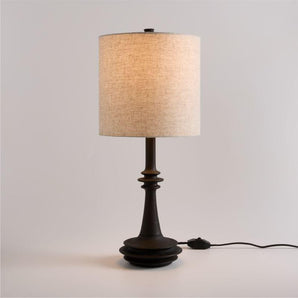 Noir Turned Wood Table Lamp.