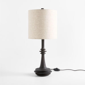 Noir Turned Wood Table Lamp.