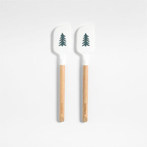 Nordic Fair Isle Silicone and Wood Mini Spatula, Set of 2