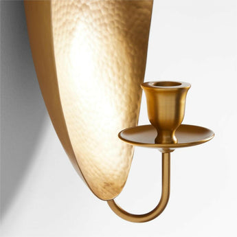 Odate Brass Hammered Metal Wall Sconce.