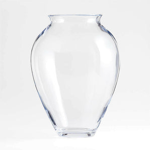 Ophelia Clear Hand Blown Glass Large Vase 17".
