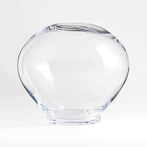 Ophelia Clear Hand Blown Glass Round Vase 12.
