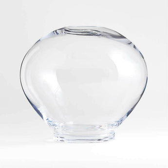 Ophelia Clear Hand Blown Glass Round Vase 12.