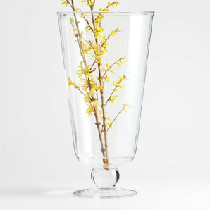 Ophelia Clear Hand Blown Glass Tall Vase 22".