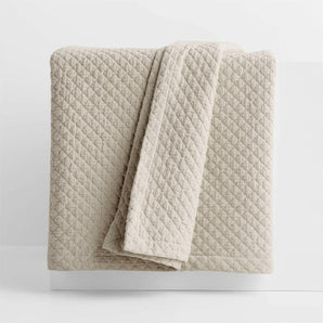 Organic Cotton Sand Beige Full/Queen Coverlet.