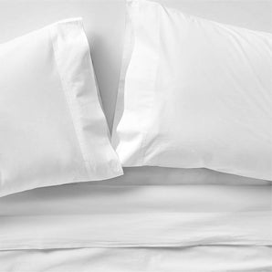 Favorite Washed Organic Cotton White Full Bed Sheet Set.