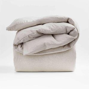 Cozysoft Organic Jersey Oatmeal Brown King Duvet Cover.