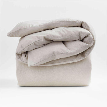 Cozysoft Organic Jersey Oatmeal Brown King Duvet Cover.