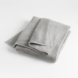 Toalla de baño de algodón orgánico de secado rápido color ceniza