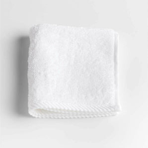 Quick-Dry White Organic Cotton Washcloth.