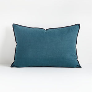 Stargazer Merrow Stitch Cotton Throw Pillow with Down-Alternative Insert 22"x15"