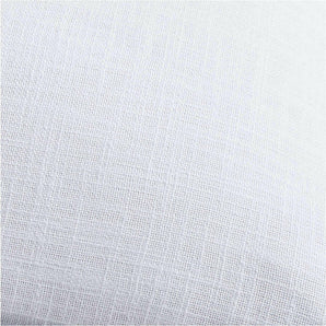 White 23" Merrow Stitch Organic Cotton Pillow with Down-Alternative Insert