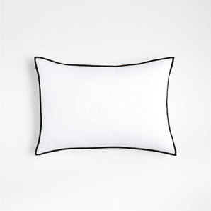 Merrow Stitch Cotton Throw Pillow with Down-Alternative Insert 22"x15"