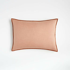 Merrow Stitch Cotton Throw Pillow with Down-Alternative Insert 22"x15"