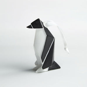 Porcelain Origami Penguin Christmas Tree Ornament