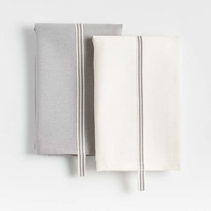 Oslo Grey &  Cotton Dish Towels, Set of 2