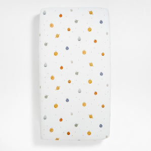 Sábana ajustable para cuna Baby Stay Cool Outer Orbit de algodón orgánico
