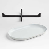 Oven-to-Table Oval Platter with Black Wood Trivet.