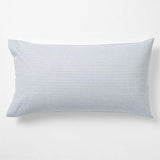 Oxford Shirting Light Indigo Blue Organic Cotton Reversible King Bed Pillow Sham.