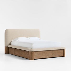 Palermo Upholstered Wood Queen Storage B.