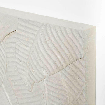 Palm White Ceramic Tile Wall Art.