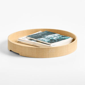 Palmer Round Raffia Tray