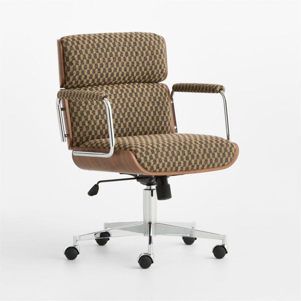 Sillón de oficina tapizado con paneles de madera Palmer