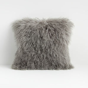 Pelliccia Silver Grey 16" Pillow with Down-Alternative Insert
