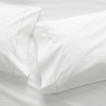 Organic 400 Thread Count Percale White Pillow Cases Set of 2.
