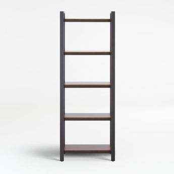 Pilsen Graphite Bookcase with Walnut Shelves.