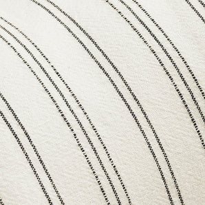 Portofino Cotton Striped Bolster 16"x8" Arctic Ivory Throw Pillow.