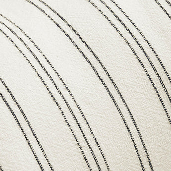 Portofino Cotton Striped Bolster 16"x8" Arctic Ivory Throw Pillow.