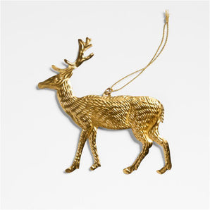 Adorno de metal prensado para árbol de Navidad con forma de ciervo