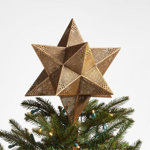 Puntera para árbol de Navidad de estrella perforada