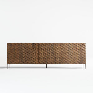 Raffael 82" Carved Wood Storage Media Console