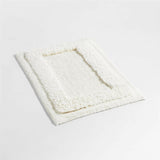 Raffee White Fluffy Cotton Bath Mat.
