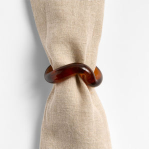 Recycled Glass Amber Napkin Rings, Set of 4